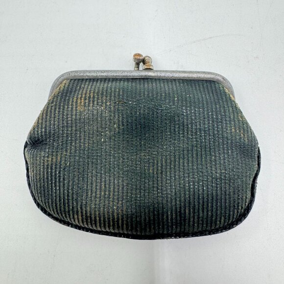 Unknown Accessories - Vintage Leather Worn Coin Purse Tooth Pouch 1900's Era 3" x 2"